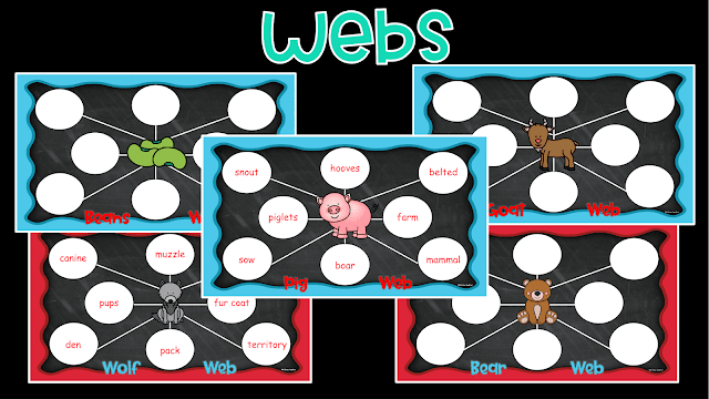 Animal Webs Bean Web Notetaking Brainstorming Pre-Writing