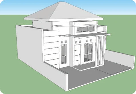 Tampilan 3D rumah Komersil di Perumahan Nindya Asri 10