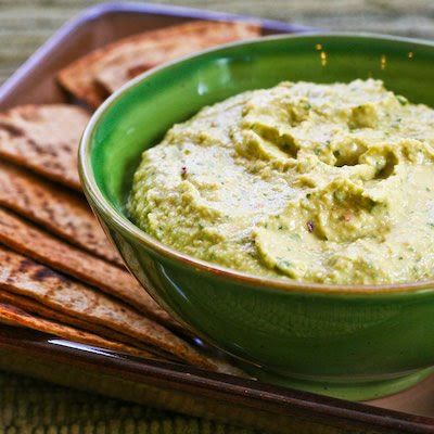 Parsley Hummus with Whole Wheat Pita Chips