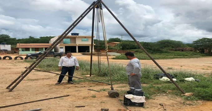 BOM JESUS DA SERRA: Empresa realiza estudo do solo para iniciar as obras do Novo Estádio de Futebol do Município.  
