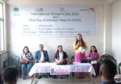 The National Bank for Agriculture and Rural Development (NABARD) observed the International Women's Day 2023 with the theme “DigitALL: Innovation and technology for gender equality”. The event was organized to celebrate the progress made towards achieving gender equality and women's empowerment in Lunglei District. As a part of the celebration, a “One Day Exhibition/ Mela for SHGs” was held in the Art & Culture Auditorium, Lunglei.