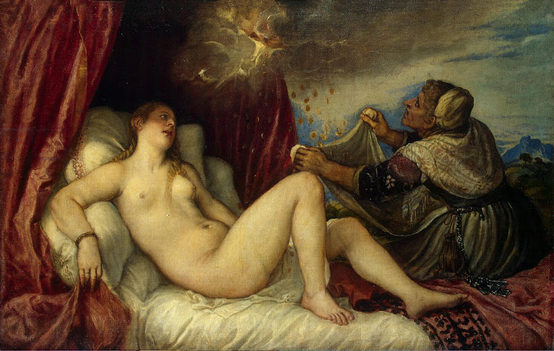 Danae by Titian - Mythology, Religious Paintings from Hermitage Museum