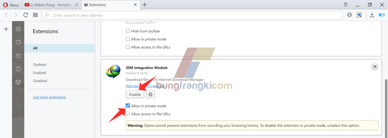 Solusi IDM tidak bisa download di Opera Mini