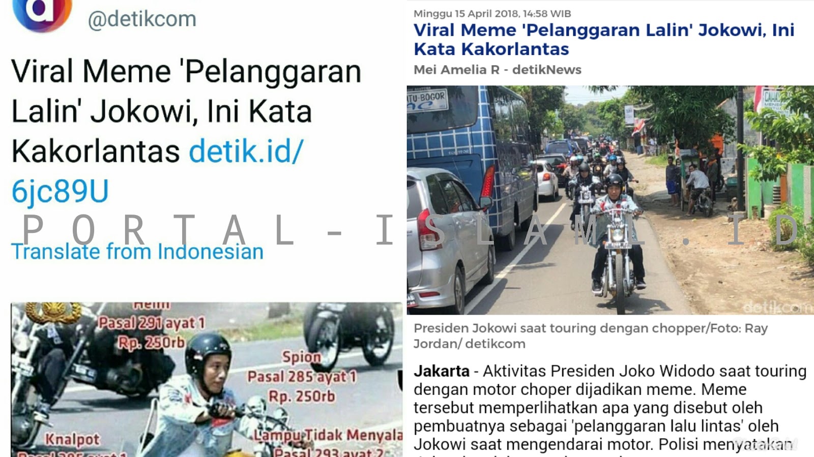 Beritakan Meme Pelanggaran Lalin Jokowi Detik Langsung Ubah Foto