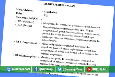 Silabus Seni Budaya SMP Kelas 7 Kurikulum 2013 Revisi Terbaru