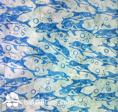 Kain Batik Cap Smoke Motif Lumba Biru