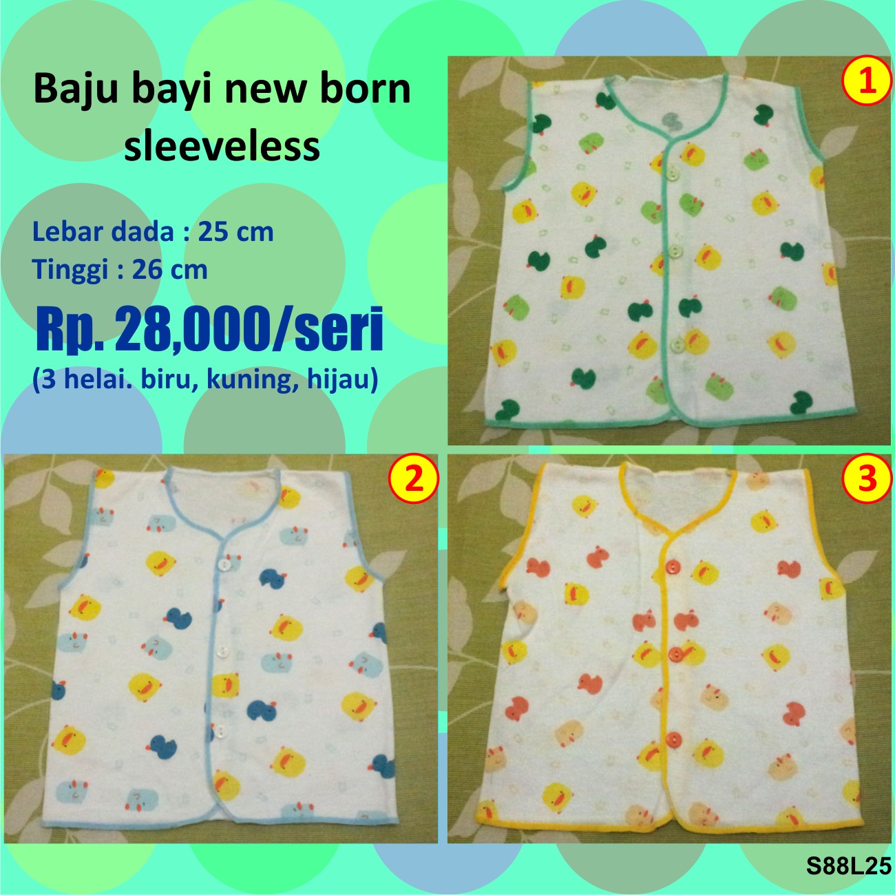 Jual Baju  Bayi  Baru  lahir  New Born Sleeveless lengan 