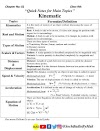 Notes and Lecture of class 9th physics chapter no:02 kinematics 