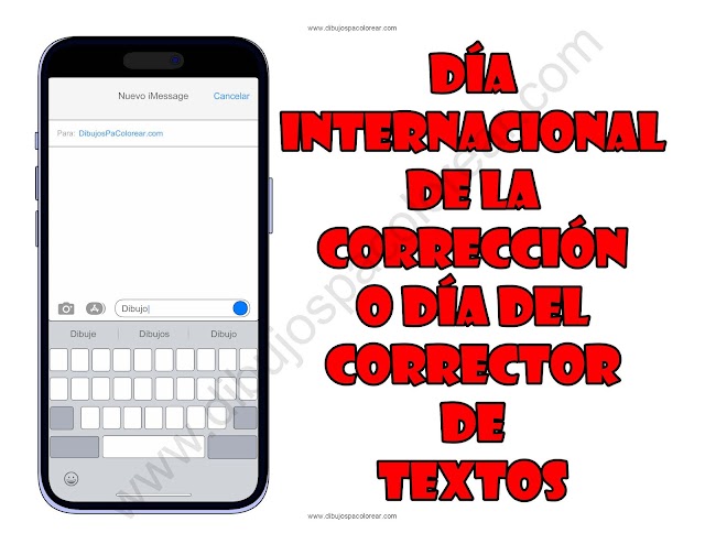 Día Internacional de la Corrección o Día del Corrector de Textos dibujo a color y para colorear