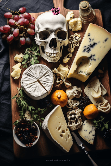 Skull Cheese Grazing Board Idea for Halloween