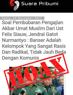 TNI akan buru situs hoax yang benturkan Panglima dengan Banser