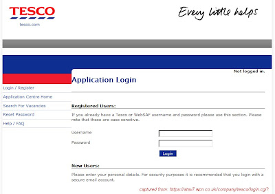 Tesco Application Form online