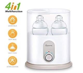 Baby Bottle Warmer,Bottle Sterilizer 4 in 1 Function with Automatical Power-Off,Precise Temperature Control and Fast Warming,Fit Most Brands Baby Bottles 