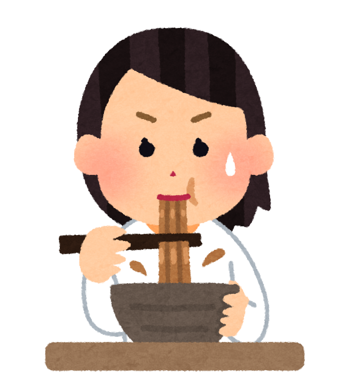 カレーうどんを食べる人のイラスト 女性 かわいいフリー素材集 いらすとや