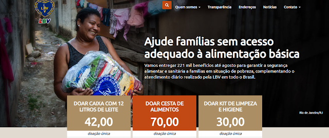 A LBV CONTA COM SUA COLABORAÇÃO PARA ALIMENTAR AS FAMÍLIAS SEM ACESSO À ALIMENTAÇÃO BÁSICA