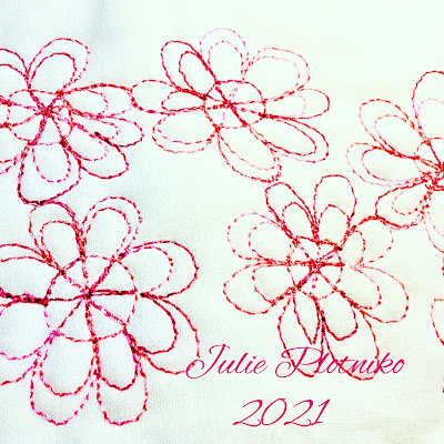 Julies Name Game, new free motion quilting design #228