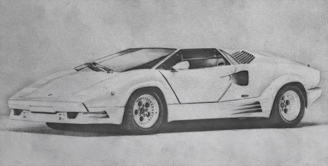 1989-Lamborghini-Countach-25th-Anniversary-Pencil-Drawing