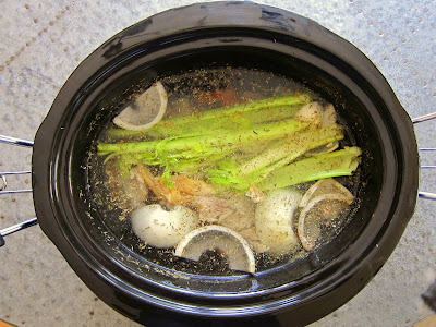 Chicken Broth cooked on a crockpot