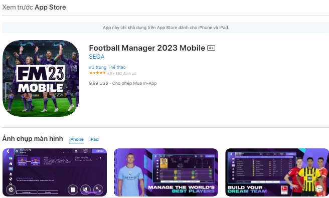 Football Manager 2023 Mobile - game quản lý bóng đá hàng đầu cho di động b3