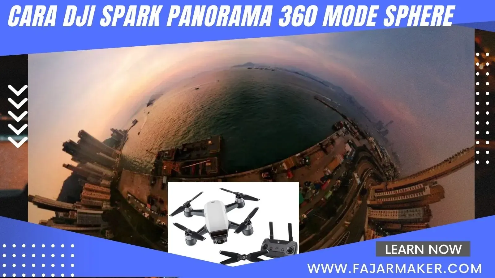 Cara Dji spark panorama 360 mode sphere