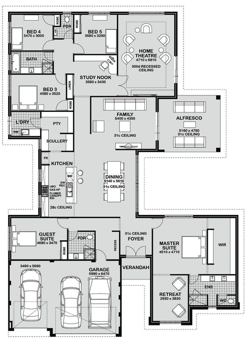 New 36 Denah Rumah 1 Lantai 5 Kamar Tidur 3d Minimalist Home Designs