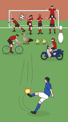 Crazy FreeKick againts cyclist, motorcyclist, duck, ninja, and cherleader