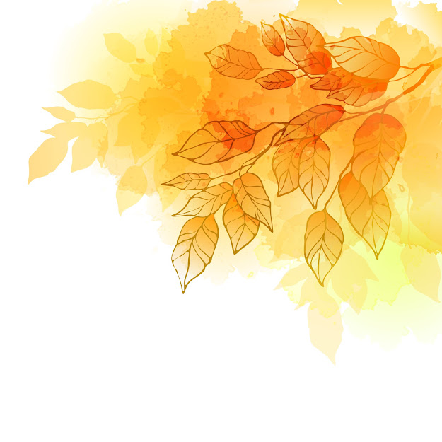 Golden Autumn Leaves Background Vector Material