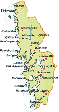 Karta över Bohuslän Regionen | Karta över Sverige ...