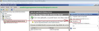 Restaurar una copia de seguridad con windows