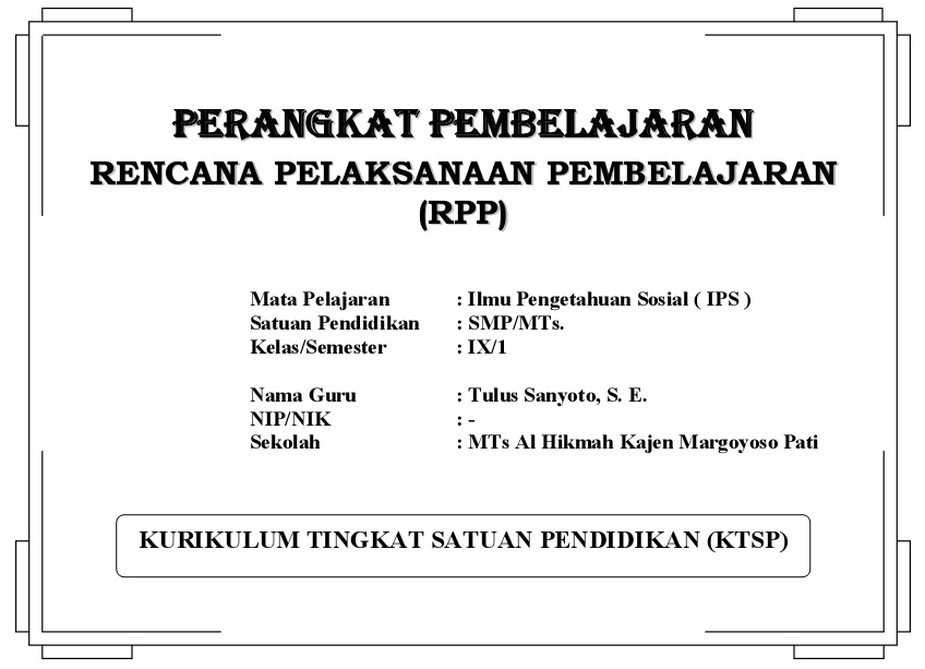 Contoh Rpp Ips Kelas 9 Lengkap Dengan Silabus Prota Promes Dan Skkd