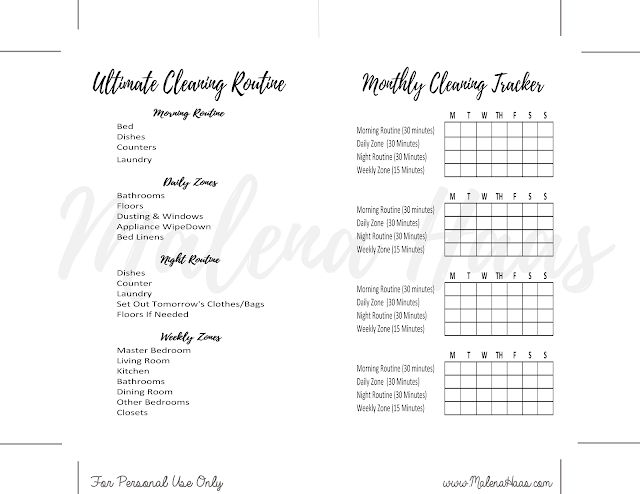  Personal Sized - MM Agenda - Double Sided Cleaning Inserts for  Personal Size Planner - MM Agenda - www.MalenaHaas.com