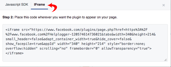 facebook iframe code