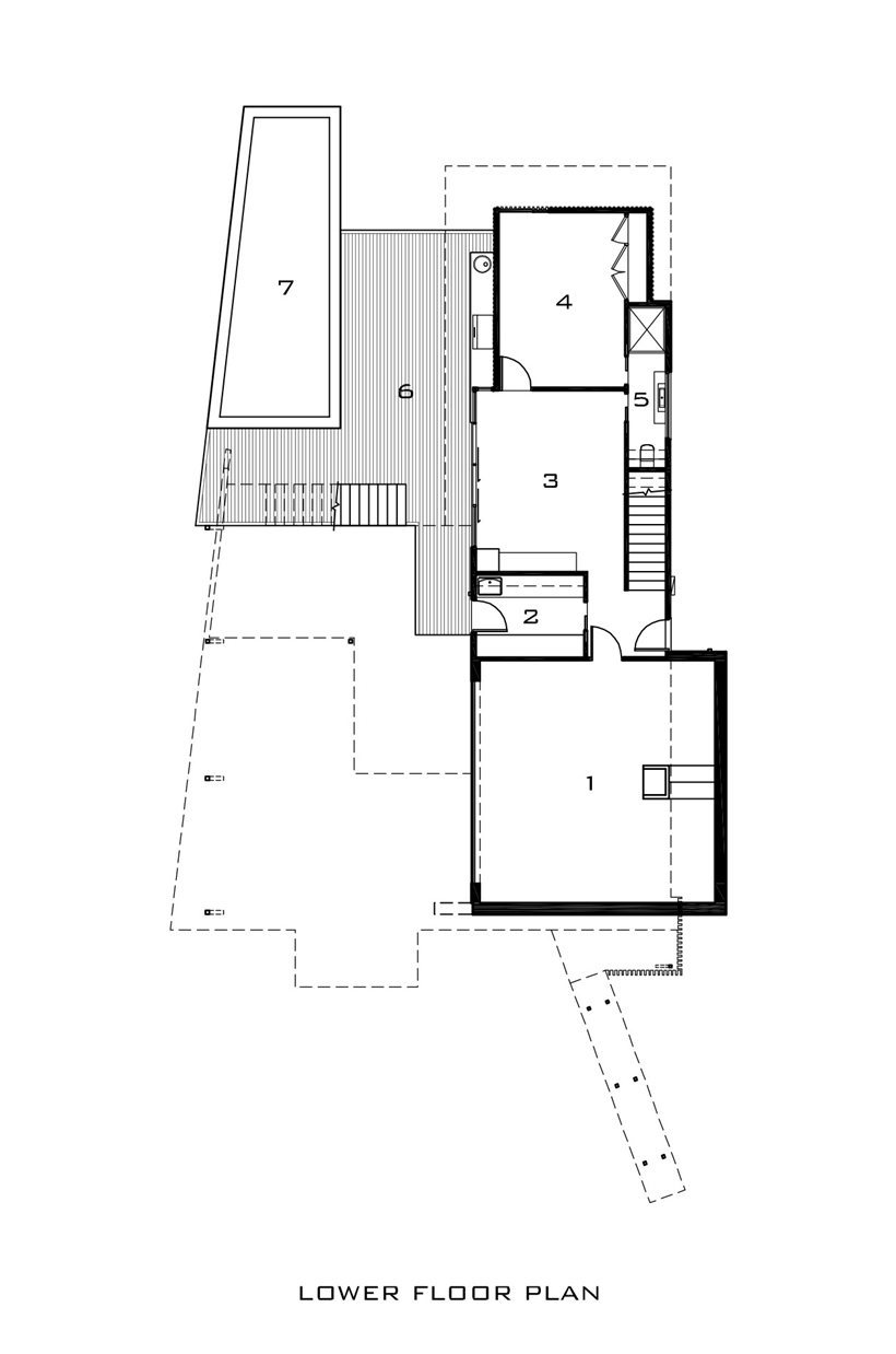 Lower floor plan of Kew House by Vibe Design Group