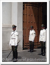 Guards outside one of the entrance