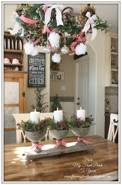 French Farmhouse- Christmas- Kitchen -table -centerpiece- French Country-From My Front Porch To Yours