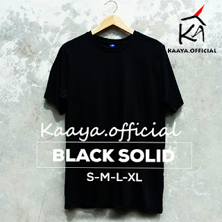 Rekomendasi Kaos Polos Warna Black Solid Cotton Combed 30s