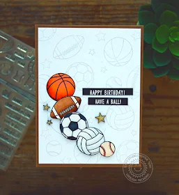 Sunny Studio Stamps: Team Player Sports Themed Birthday Card by Vanessa Menhorn