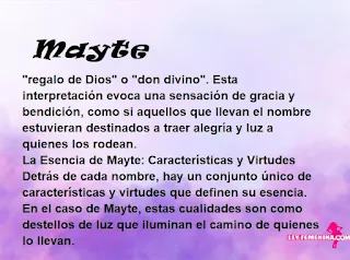 ▷ Significado del nombre Mayte