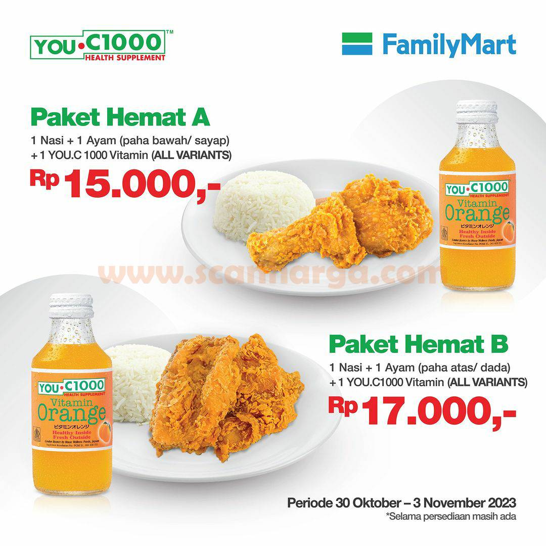 Promo Familymart Paket Hemat YOU C1000 Harga mulai dari Rp. 15RB