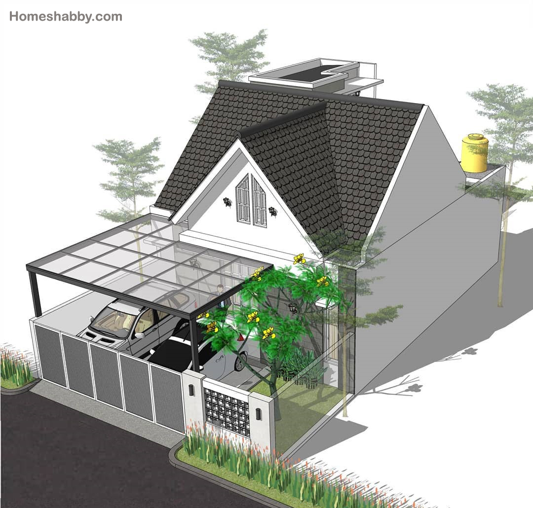 Desain Dan Denah Rumah Minimalis Modern Dengan 3 Kamar Tidur Dan Mushola Dalam Rumah Berkonsep Split Level Homeshabbycom Design Home Plans