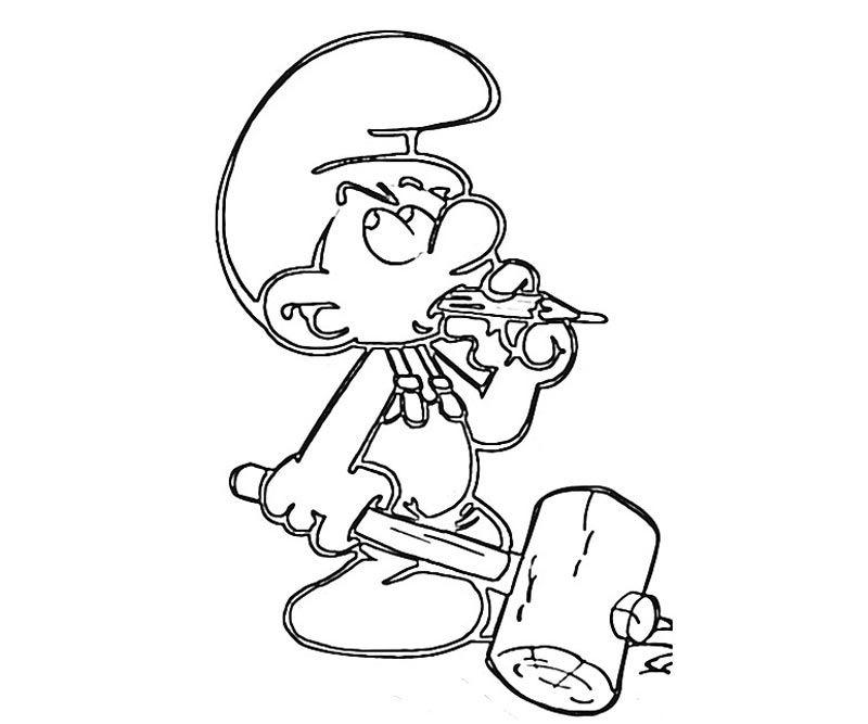 #5 Handy Smurf Coloring Page