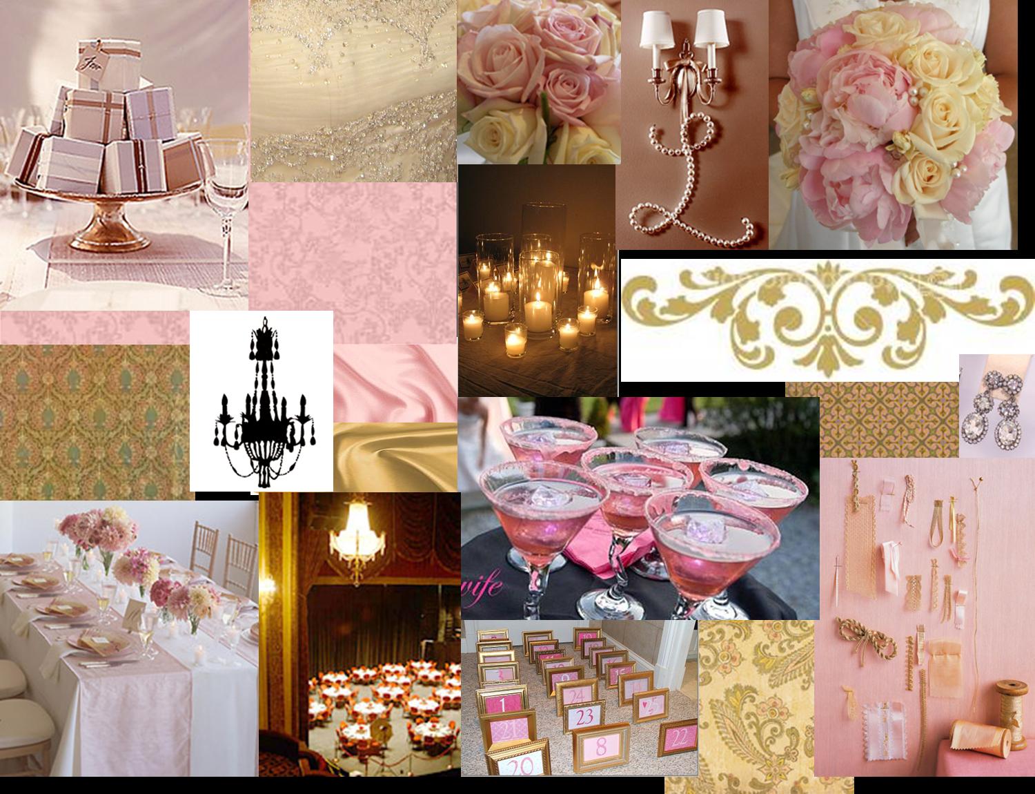 wedding using pink, gold