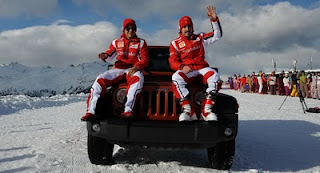 Jeep Wrangler with Massa and Alonso