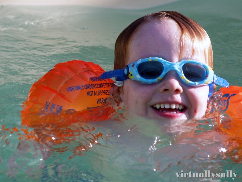 season's first swim