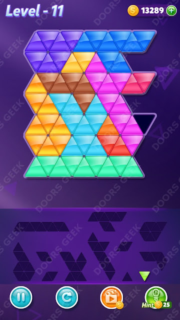 Block! Triangle Puzzle Champion Level 11 Solution, Cheats, Walkthrough for Android, iPhone, iPad and iPod