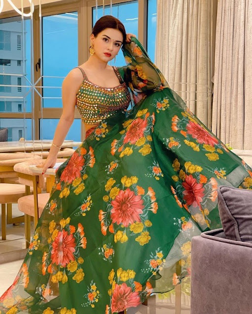 green floral lehenga