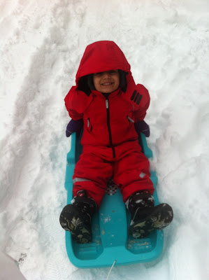 Sledging in snow