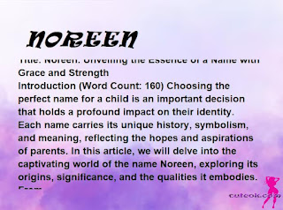 meaning of the name "NOREEN"