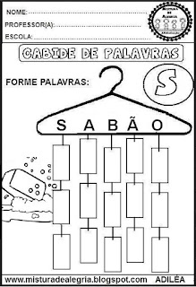 atividades para alfabetização, formação de palavras