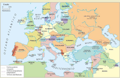 El blog de Paco: Mapa de Europa y Oriente Medio tras la 1ª Guerra ...